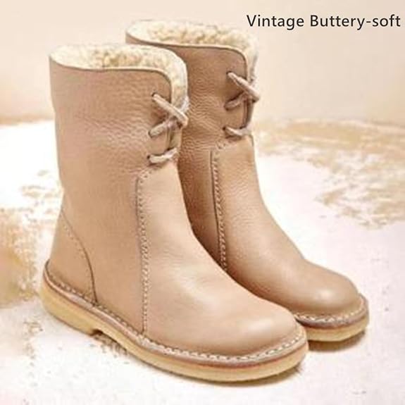 Bradford Winter Snow Boots Winter Mid Calf Boots Leather Snow Boots