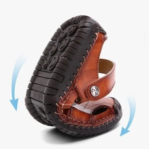 Last day 49% OFF💥Large Size Soft Leather Men's Breathable Outdoor Sandals