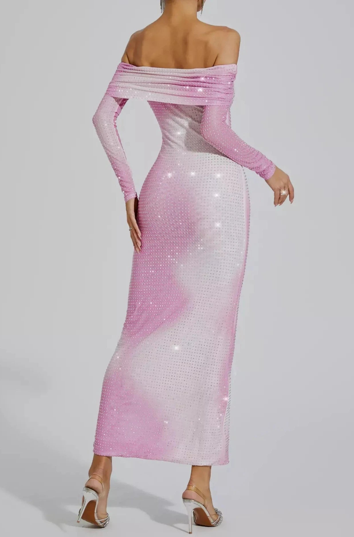 Pink Rhinestone evening dress