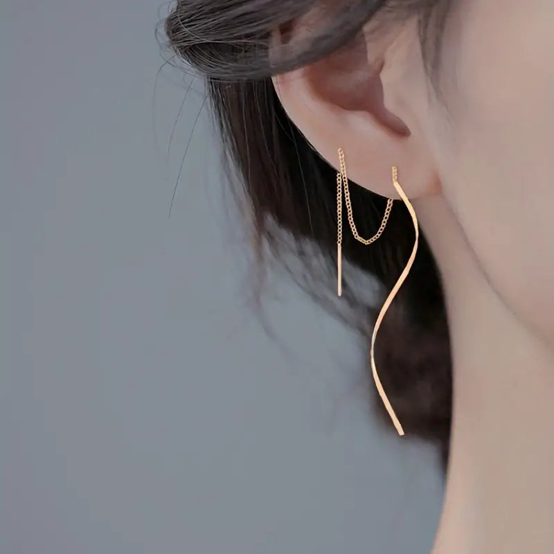 Elegant Minimalist Thin Threader Earrings