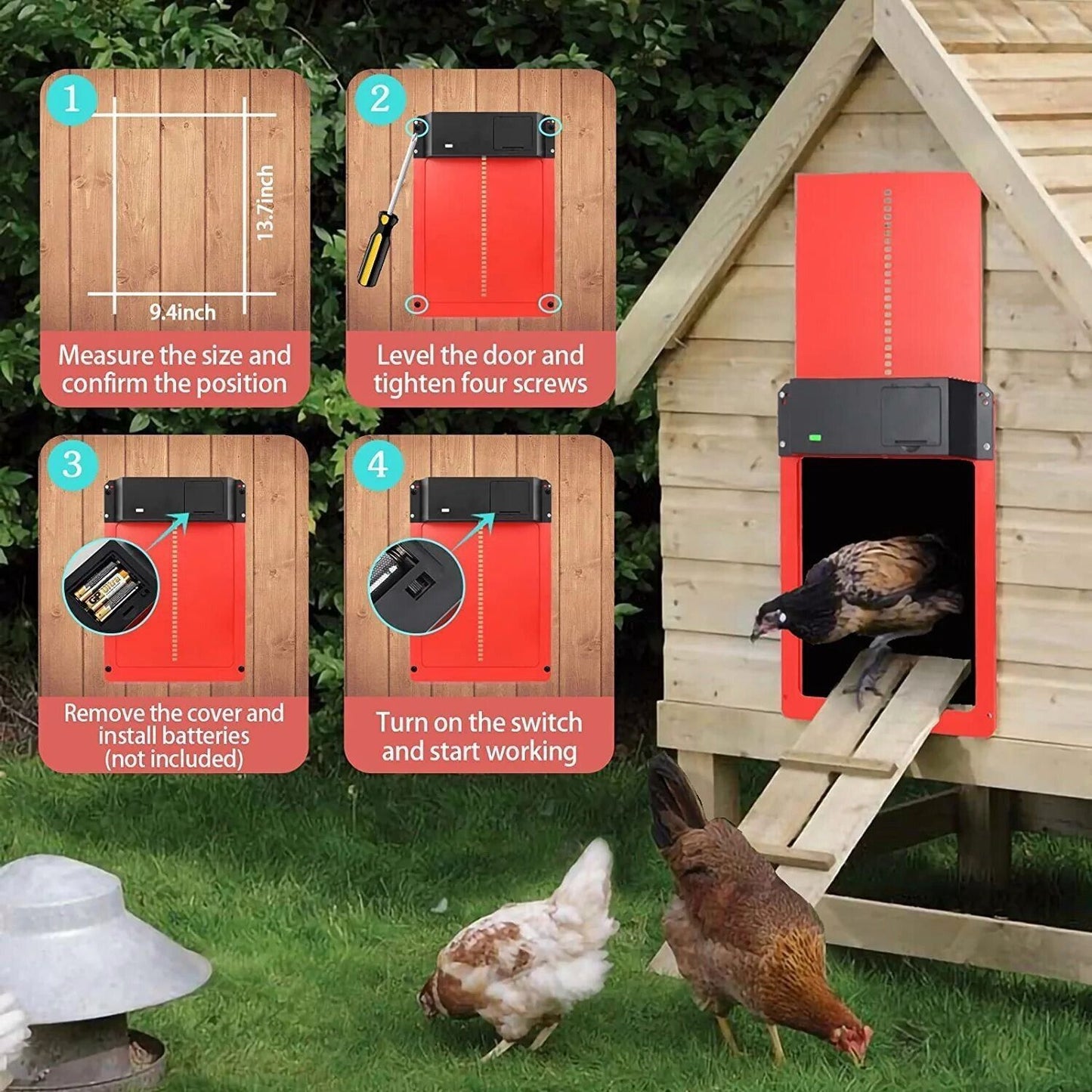 🐓Automatic Chicken Coop Door Opener with Timer