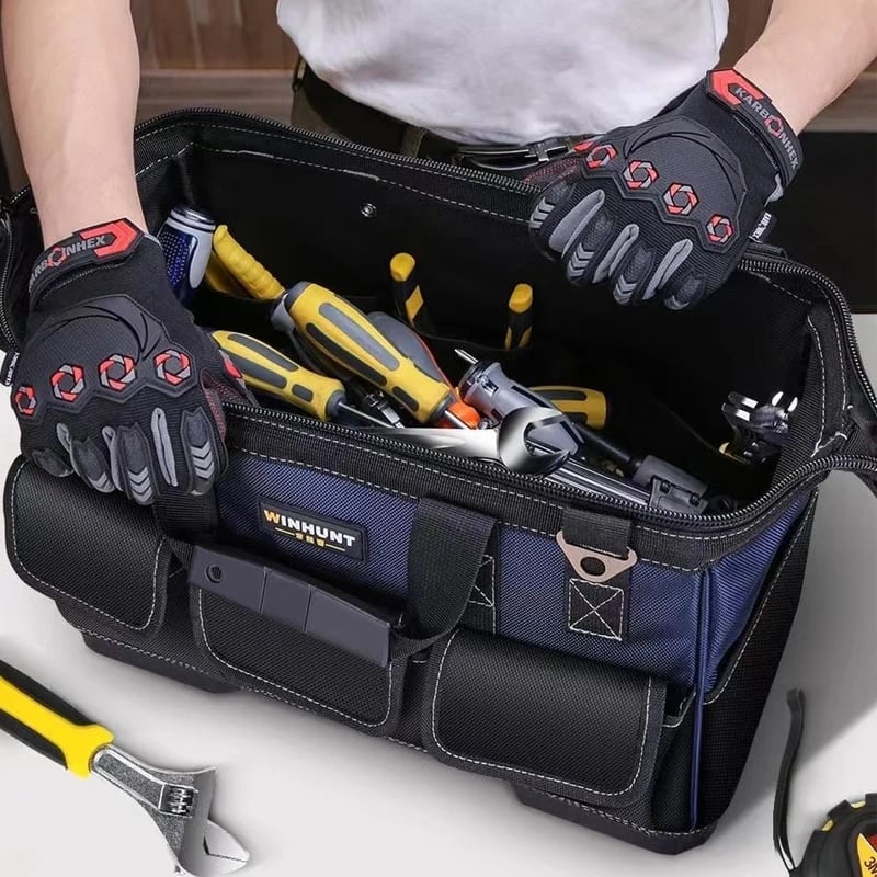 Heavy Duty Tool Bag With Wide Mouth For Tool Storage