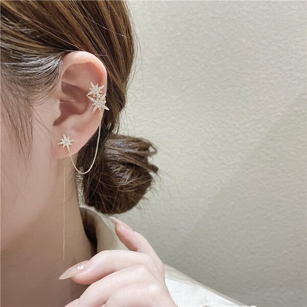 🔥Silver Needle Mango Star Ear Bone Clip🔥