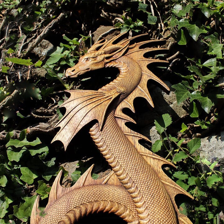 🐲Norse Dragons Wood Carving Wall Art