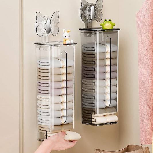 Suction cup wall-mounted underwear storage box with lid