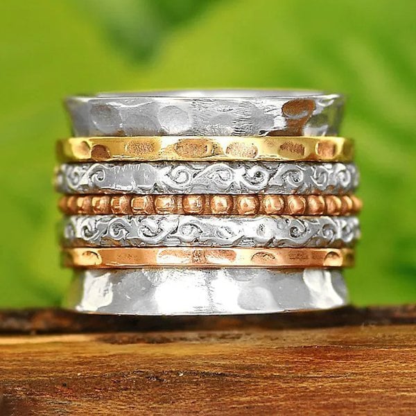 🔥 Last Day Promotion 75% OFF🎁Bohemian Meditation Wide Band Spinner Ring