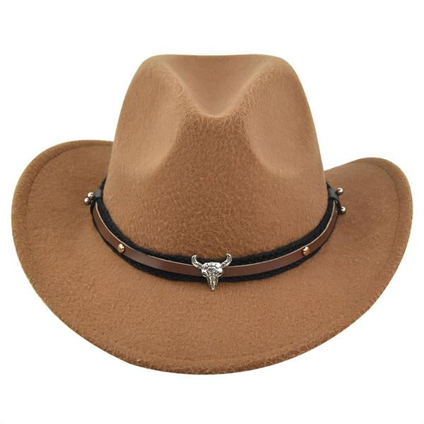 Solid Color Western Cowboy Woolen Jazz Hat