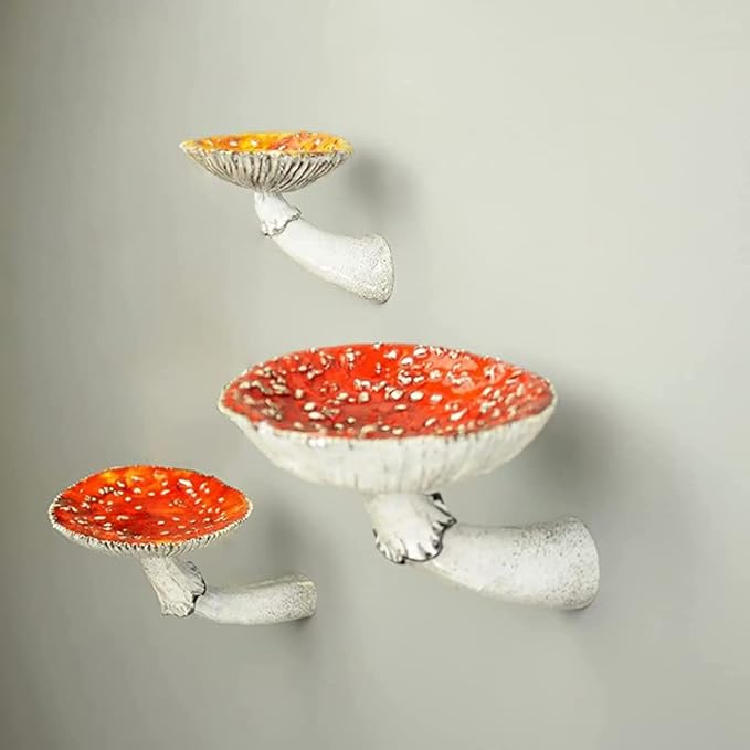 AMANITA MUSHROOM FLOATING WALL SHELF