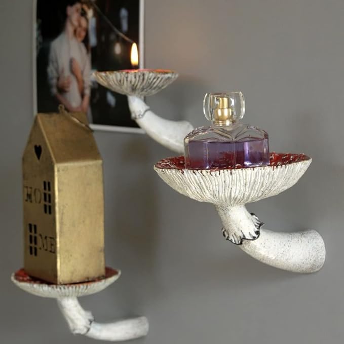 AMANITA MUSHROOM FLOATING WALL SHELF