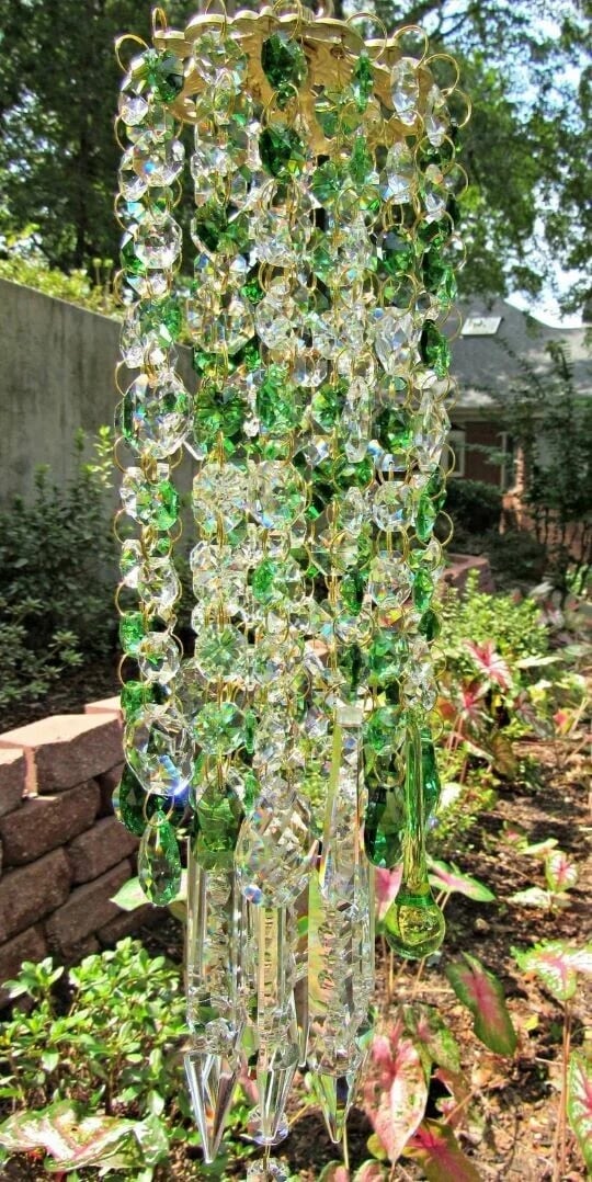 🎊26 Inches Aurora Crystal Glass Wind Chime