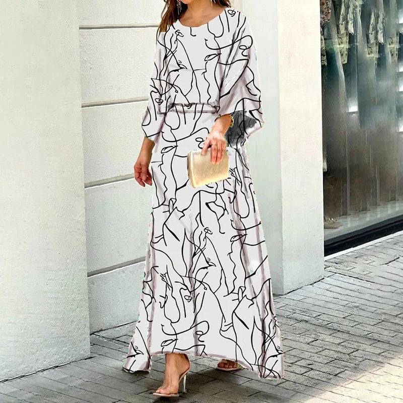 NolaTM Swirl Slit Sleeve Maxi Dress Set