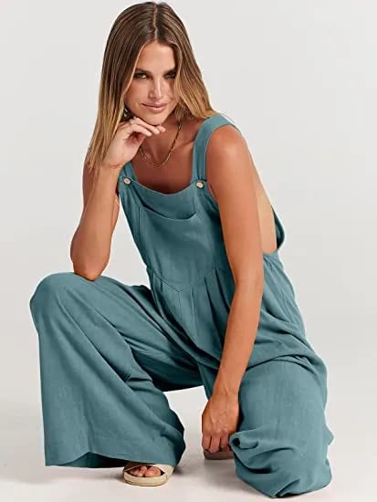 Plus Size Wide Leg Overalls Jumpsuit (Buy 2 Free Shipping)