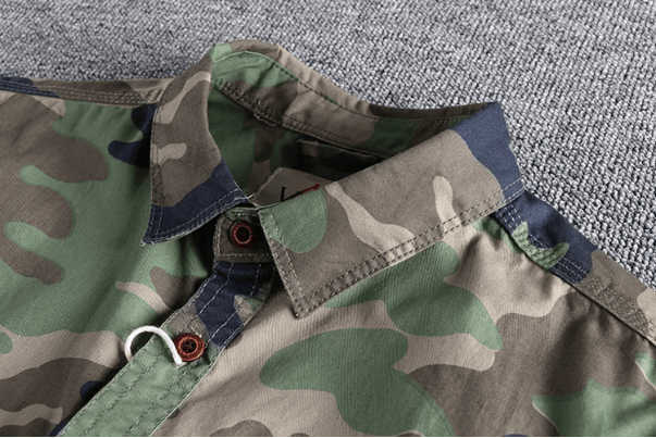 Men Camouflage Cargo American Style  Long Sleeve Shirts