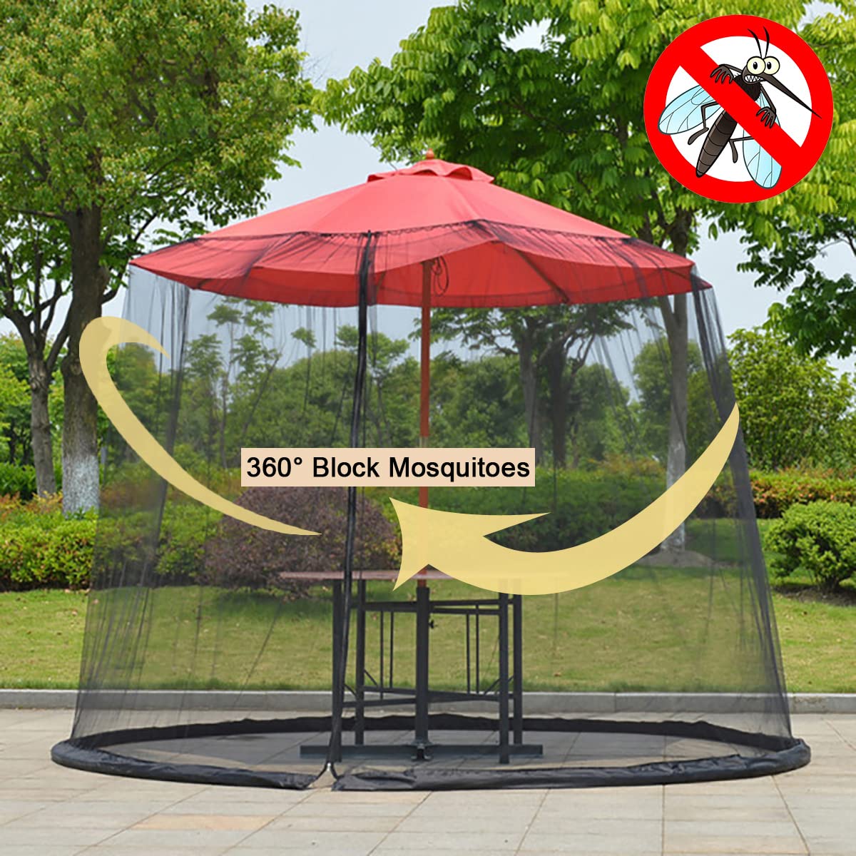 🔥SUMMER HOT SALE - 7.5-10 FT Patio Umbrella Mosquito Net