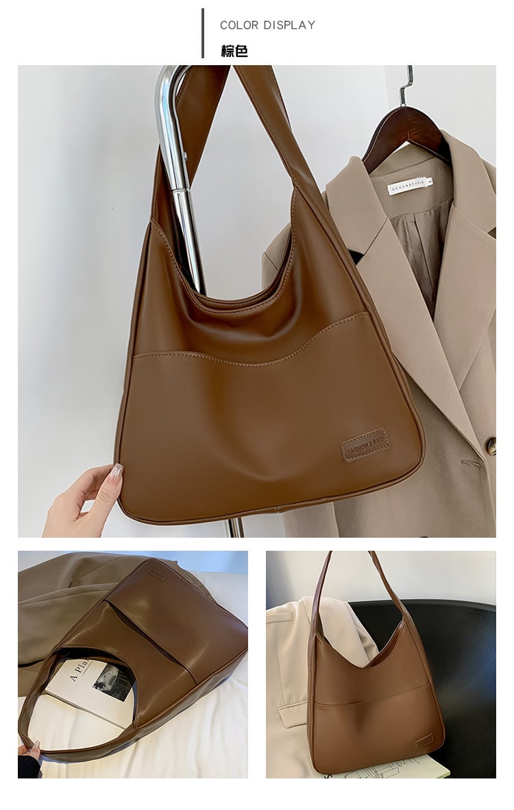 Simple leather tote bag