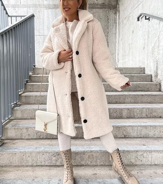 Womens Winter Clothes 2023 Fuzzy Fleece Long Cardigan Coat