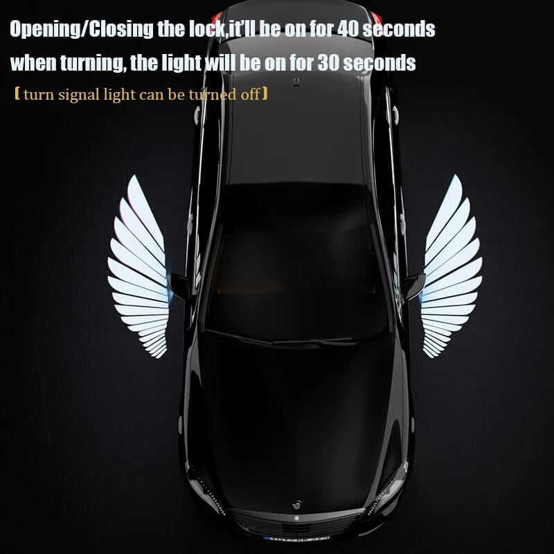 Angel Wing LED Light For Car Motorcycle Rearview Mirror Universal Decoration Lights