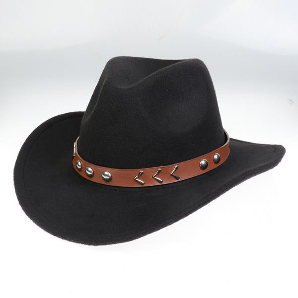 Solid Color Western Cowboy Woolen Jazz Hat