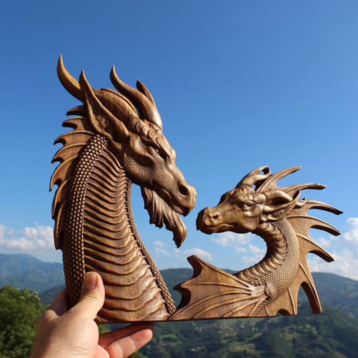 🐲Norse Dragons Wood Carving Wall Art