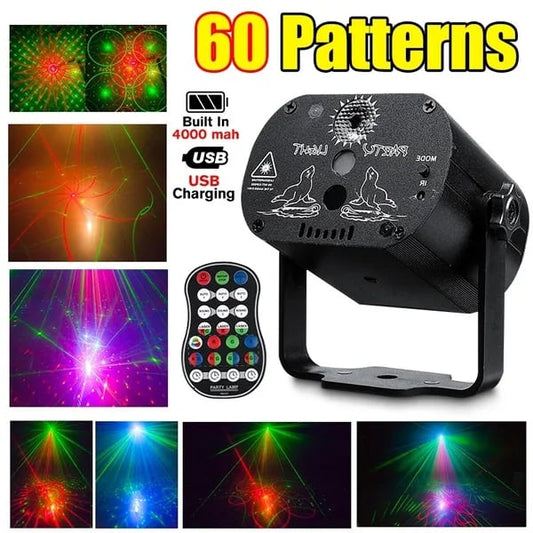 🎁Summer Promotion - 60 Patterns LED Stage Lighting RGB Laser Projector