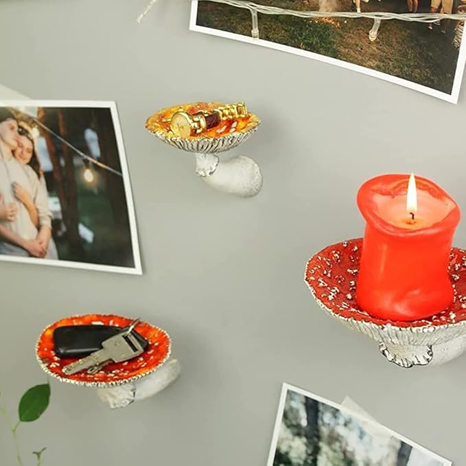 AMANITA MUSHROOM FLOATING WALL SHELF