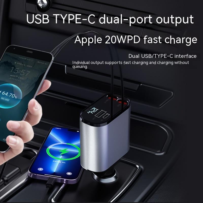 ChargeSpiralTM 4-in-1 Car Charger