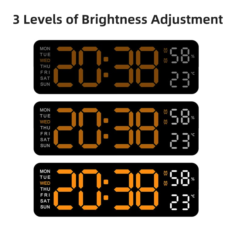 Digital Clock with Temperature, Date, Auto DST, Night Light, Auto Brightness Dimmer