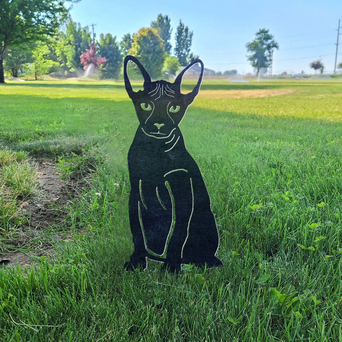 Canadian Hairless Cat Metal Silhouette