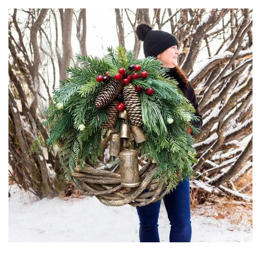 🔥Early Christmas Sale 49% off🍭 Farmhouse Christmas Wreath, Bohemian Wreath, Holiday Wreath