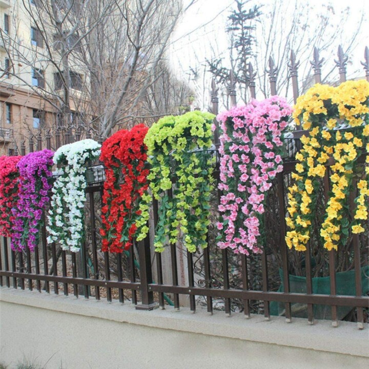 🌺🌷Vivid Artificial Hanging Orchid Bunch