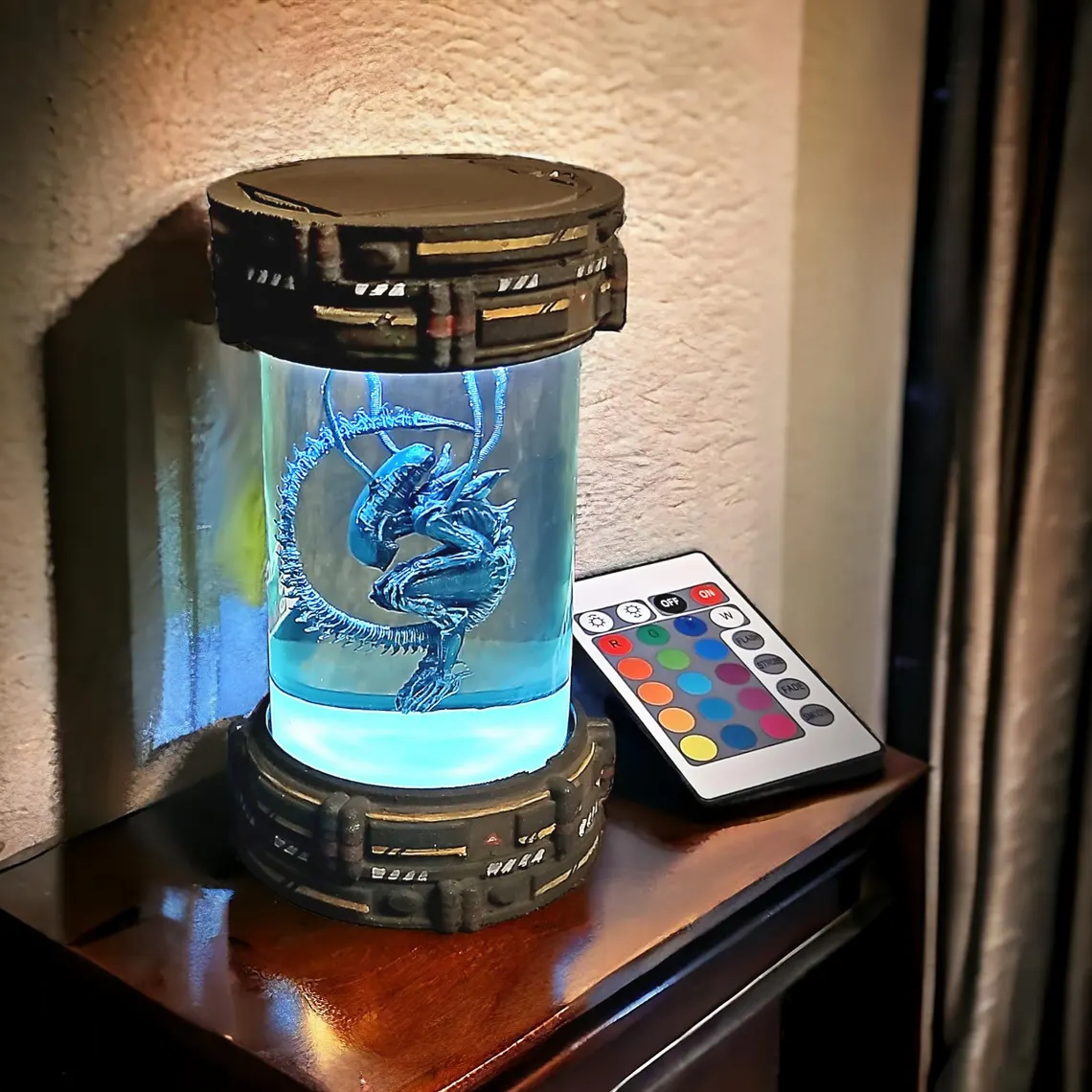 Desktop decorative alien resin lamp