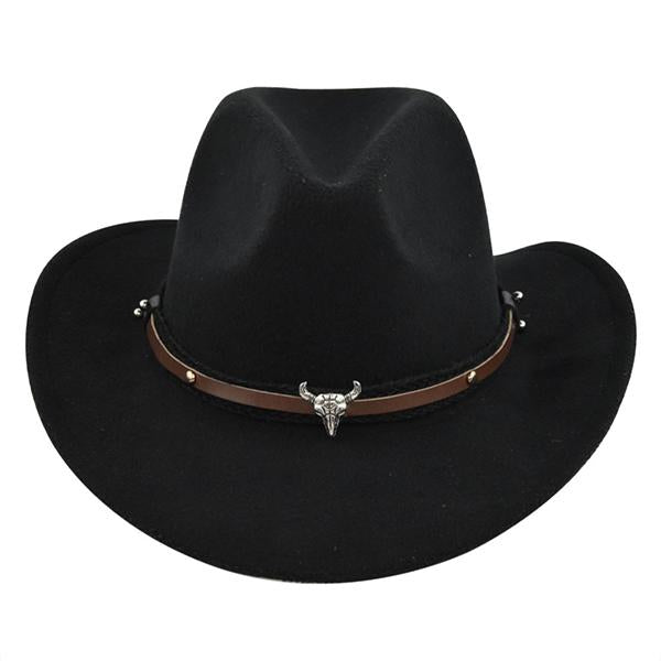 Solid Color Western Cowboy Woolen Jazz Hat