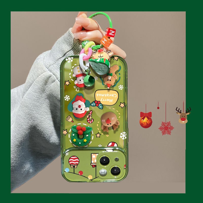 🎄Christmas Hot Sale 49% OFF🔥Christmas Tree Pendant Flip Mirror Case Cover For iPhone