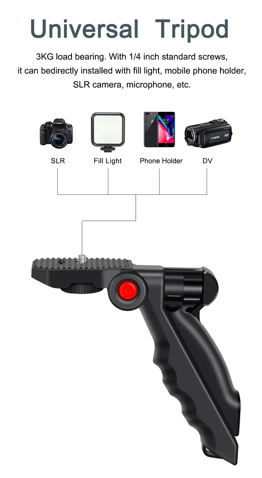 5 in 1 Vlogging Kit with Fill Light Microphone Tripod