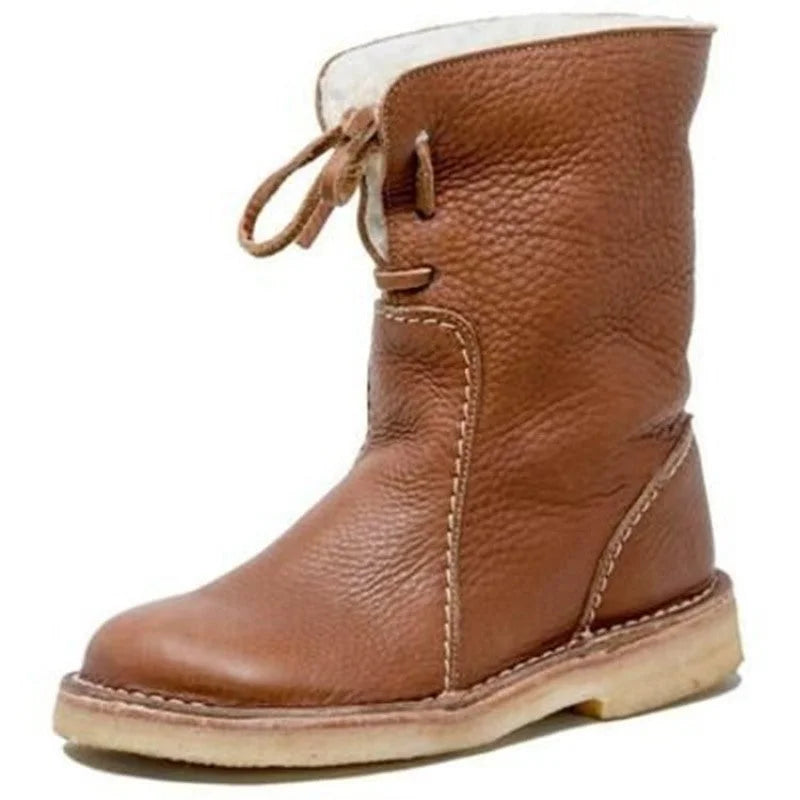 Bradford Winter Snow Boots Winter Mid Calf Boots Leather Snow Boots