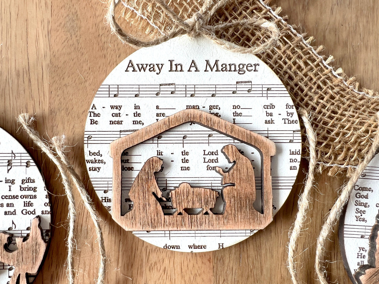 🔥Summer Hot Sale Promotion-49% OFF🎵-Music Sheet Nativity Ornament SVG