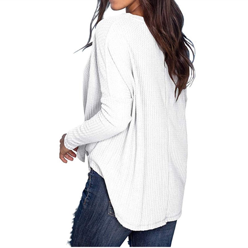 Women's Waffle Knit Tunic Blouse