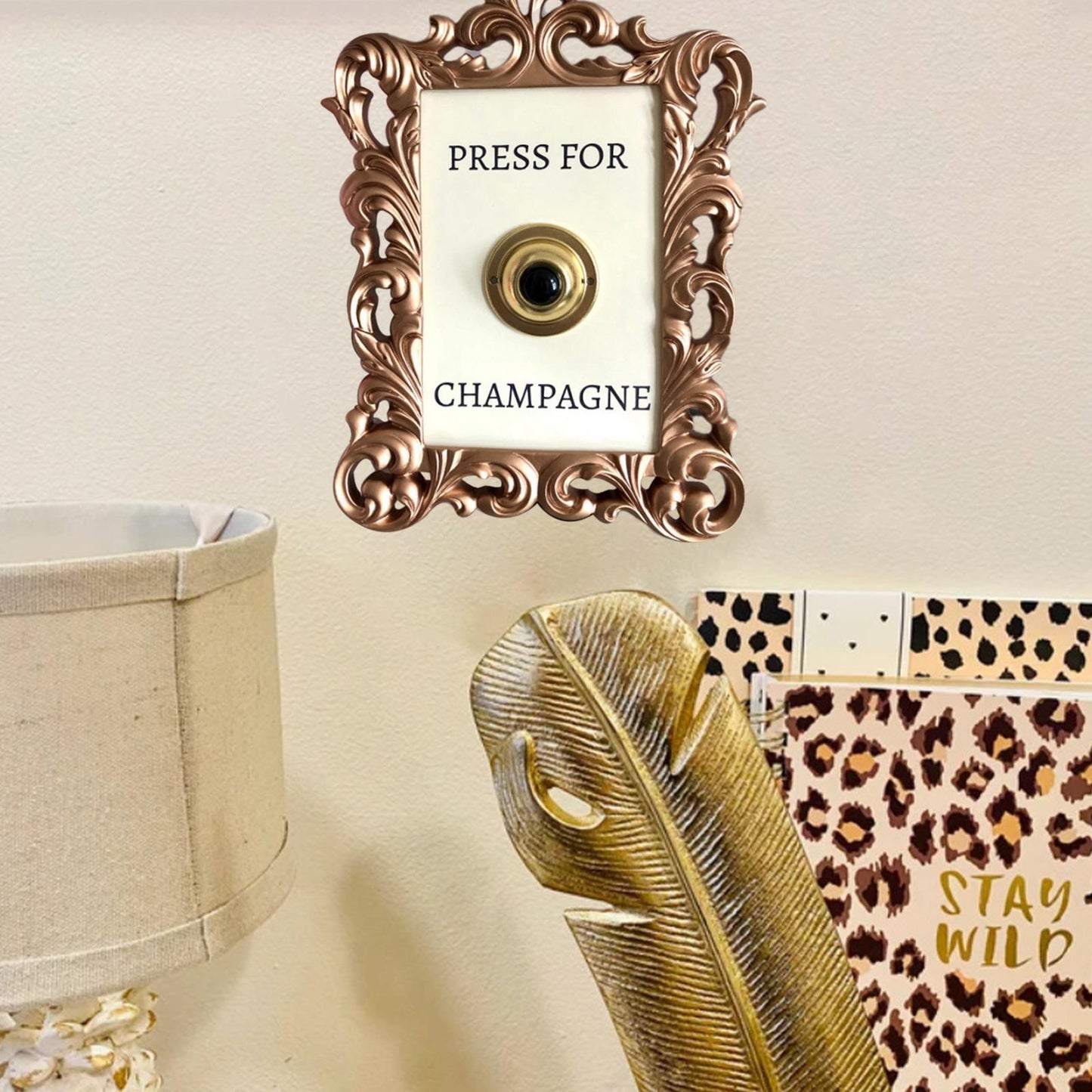 Press For Champagne handmade bell sign decor