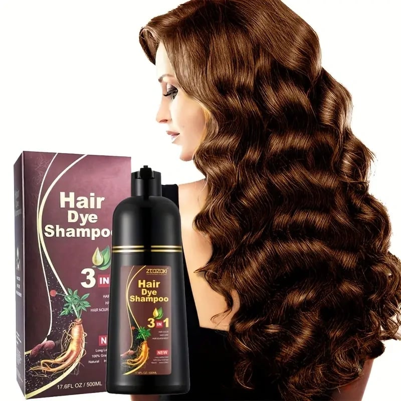 Black Hair DYE Shampoo 3 In 1 BUY 2 GET 1 FREE with Money Back Guarantee