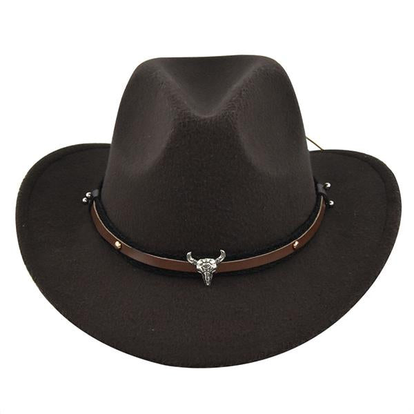 Solid Color Western Cowboy Woolen Jazz Hat