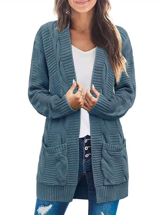 🔥 Women's Long Sleeve Cable Knit Cardigan Sweaters