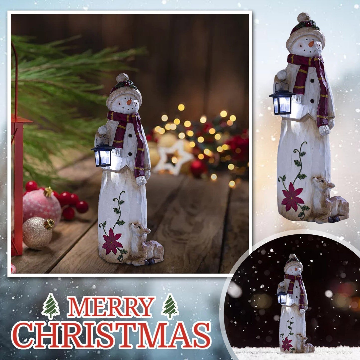 🔥49% OFF- Woodland Snowman with Solar Lantern