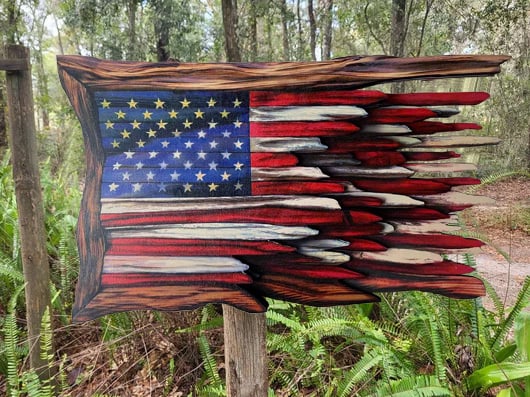 🔥Handmade Honor Flag With Cypress Trim