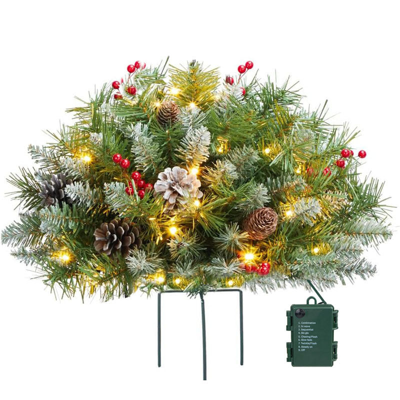 pre-lit artificial christmas tree feel real urn filler