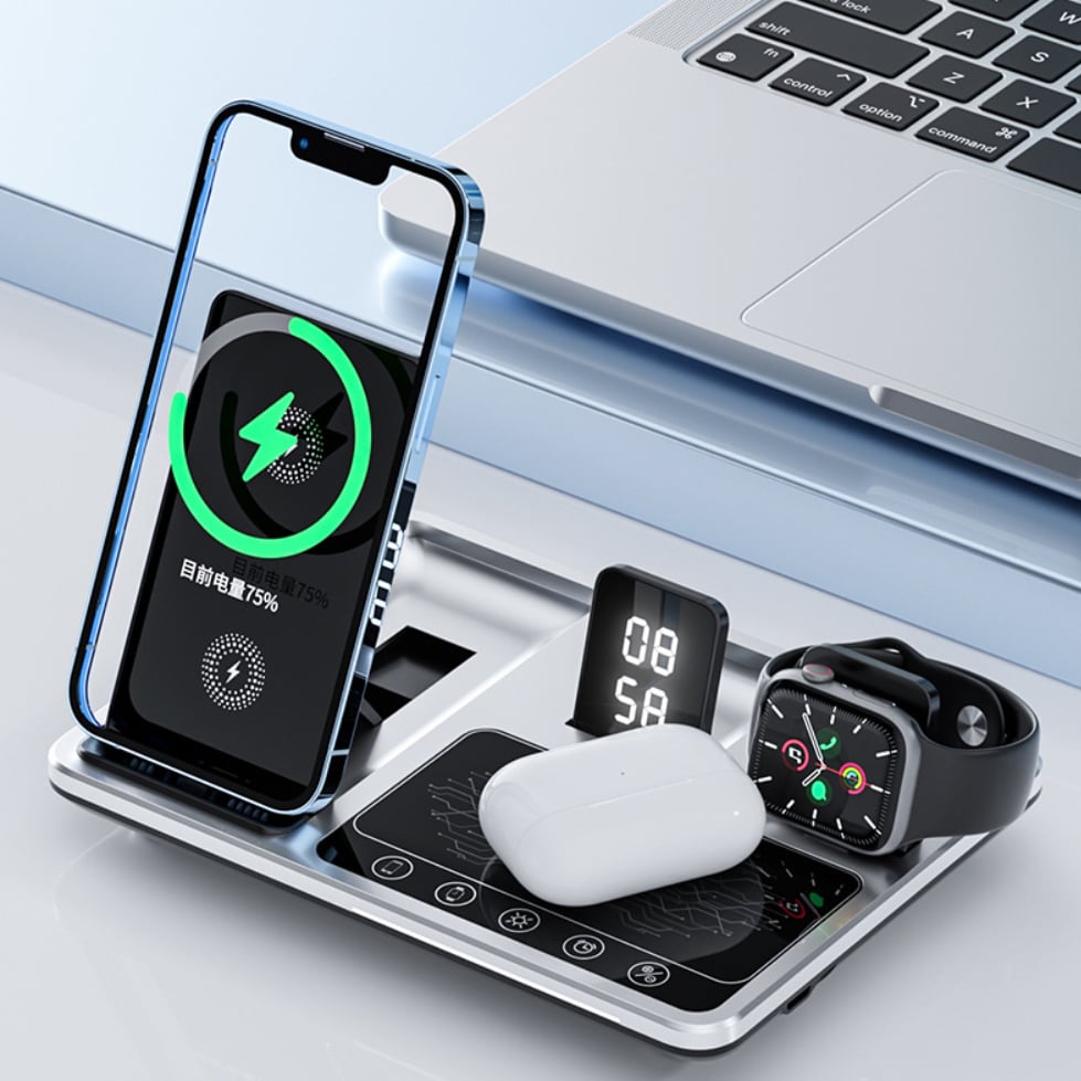 4-in-1 Electric Lifting Multifunctional Wireless Charger 30W Output Power Compatible With Any Device That Supports Wireless Charging