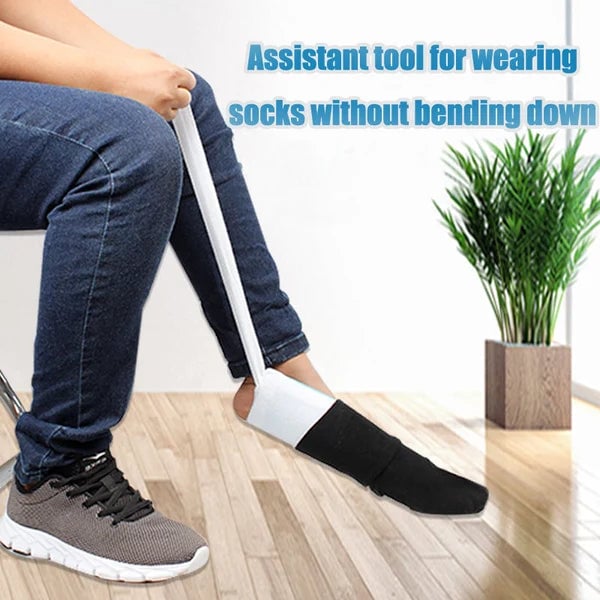 Sock threader: No need to bend over to assist in wearing socks