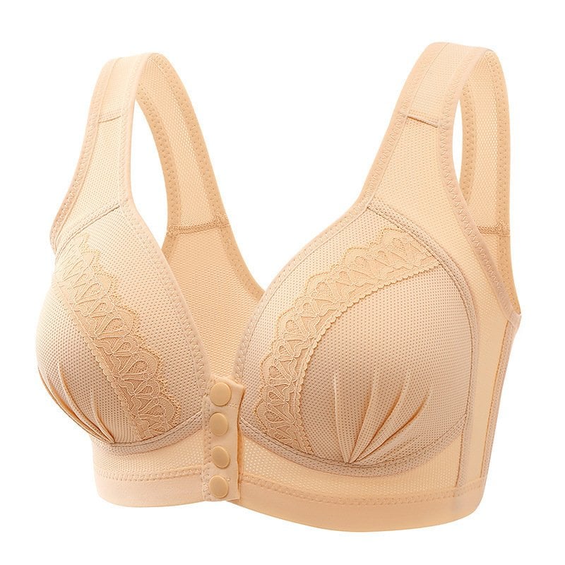 BUY 1 GET 2 FREE(Please add 3 pcs to cart)-2023 Front Button Breathable Skin-Friendly Cotton Bra