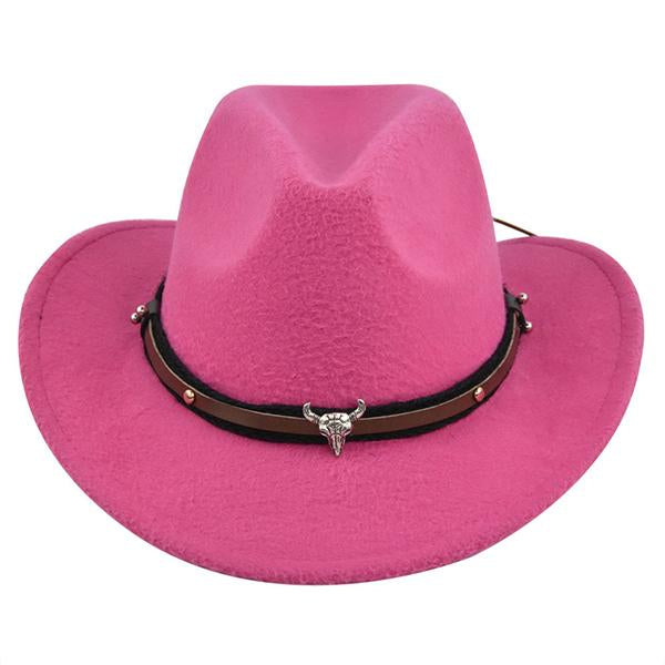 Solid Color Western Cowboy Woolen Jazz Hat