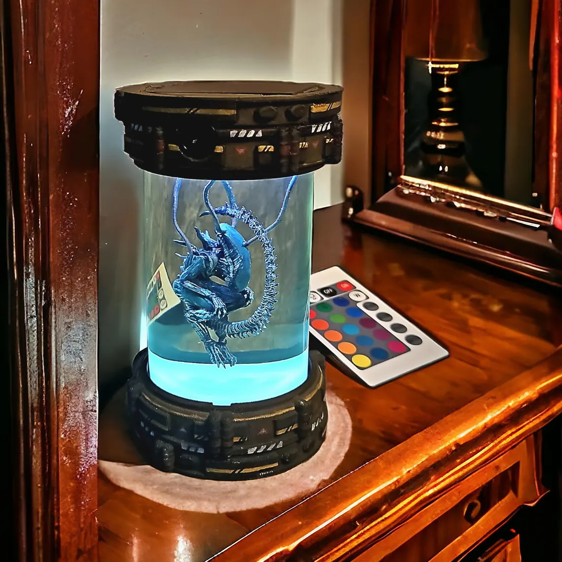 Desktop decorative alien resin lamp