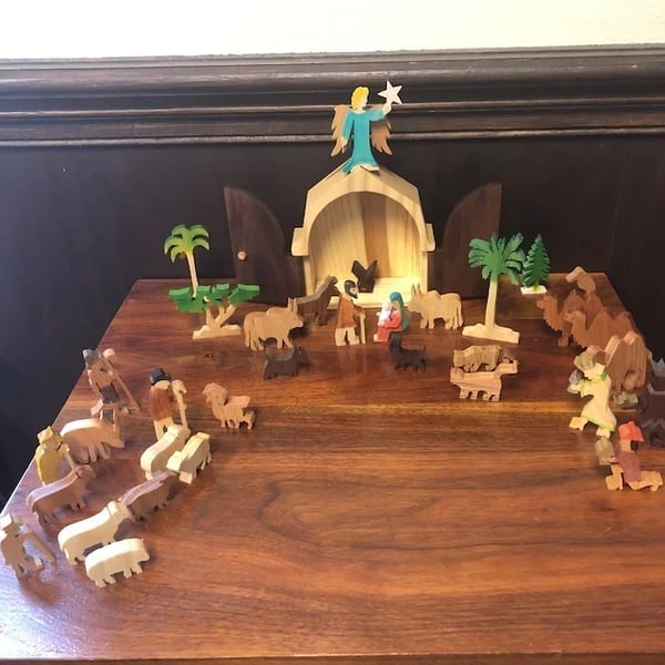 🔥Clearance Sale 49%-The Christmas Story Unique Nativity Set Wooden Nativity Scene